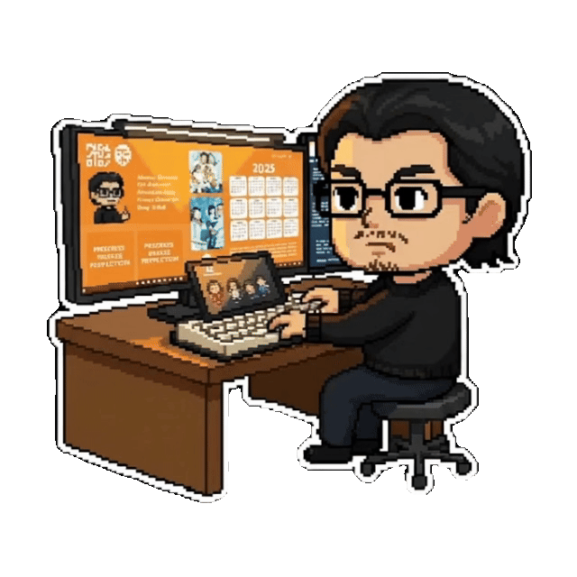 JC pixel art typing animation